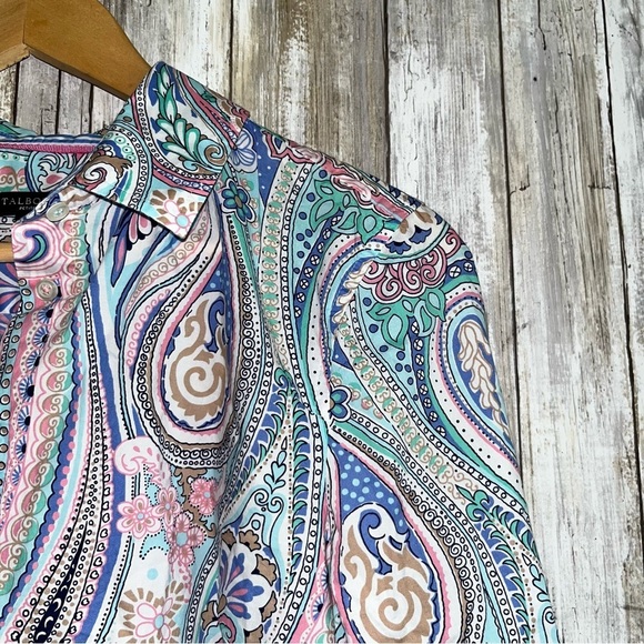 Talbots Jubilee Paisley Classic Cotton Button Down - Picture 3 of 6